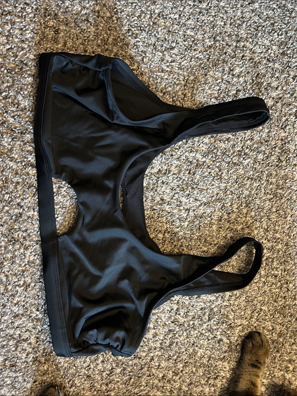 Time and Tru Black Scoop-Back Bikini Top